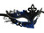 Blue Black Laser Cut Metal Filigree Venetian Mask Masquerade Rhinestone Gem