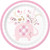 Pink Floral Elephant 8 Ct Cake Dessert Plates 7" Girl Baby Shower 