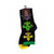 Mardi Gras Purple Green Yellow Regular Fleur de Lis Black Socks One Size