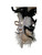 White Gold Fancy Feather Flower Stick Masquerade Mardi Gras Mask