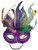 Purple Satin Masquerade Mardi Gras Colors Feather Mask
