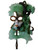 Mint Green Gold Fancy Feather Flower Stick Masquerade Mardi Gras Mask