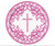 Fancy Pink Cross 8 Ct 9" Lunch Plates Baptism Confirmation Church