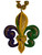 Mosaic Fleur De Lis Necklace Mardi Gras Beads Bead Green Gold Purple