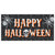 Happy Halloween 65" Plastic Horizonal Giant Banner Spider Skull Orange Black