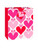 Red Pink Hearts Valentine Medium Gift Bag with Tag 9 x 7.25 inch