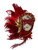 Red Masked Beaded Lady Feather Magnet Mardi Gras Party Favor