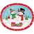 Snowflakes and Snowmen Paper 8 Ct Oval Banquet Platters Plates 10 x 12"