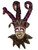 Small Burgundy Jester Mardi Gras Masquerade Mask Wall Hanging