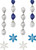 Foil Snowflake Blue White  4 Pc 18" Hanging Swirls Christmas Frozen