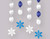 Foil Snowflake Blue White  4 Pc 18" Hanging Swirls Christmas Frozen