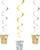 Foil Happy New Year  3 Pc 26" Hanging Swirls Gold Silver