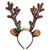 Reindeer Antlers Headband Sequin Brown Holly Jingle bell