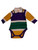 Mardi Gras Purple Green Yellow Big Stripe 6/9 Mth Baby Infant Long Sleeve Romper