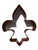 Brown Fleur De Lis 4.5"  Steel Cookie Cutter R&M Mardi Gras Saints