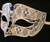 White Blue Men Laser Cut Diamond Design Masquerade Metal Mask