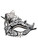 Black Laser Cut Clear Crystals Silver Glitter Metal Filigree Mask Prom