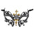 Gold Black Clear Crystals Laser Cut Metal Fleur de Lis Masquerade Mask