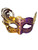 Purple Gold Venetian Masquerade Mardi Gras Mask Gold Applique Jewels