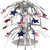 July 4th Stars Flags 8.5 Inch Foil Centerpiece Cascade Patriotic