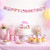 Hello Kitty Jointed Banner "Happy Birthday" 1 Ct 6 Ft Pink