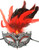 Red Black Dot Feather Masquerade Mardi Gras Metal Crown Mask