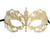Gold Crystal Beautiful Eyes Laser Cut Venetian Mask Masquerade Metal Filigree