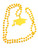 Cap Graduation Mardi Gras Bead Necklace Yellow Purple White Orange