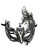 Black Bird of Paradise Blue Crystal Venetian Masquerade Metal Filigree Mask