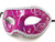Wide Dark Pink Silver Mardi Gras Masquerade Party Value Mask