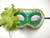 Green White Lily Flower Mardi Gras Masquerade Party Value Mask