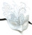 White Metal Filigree Wedding Dance Crystal Butterfly Masquerade Party Mask