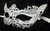 White Foxy Girl Laser Cut Masquerade Metal Filigree Fox Cat Mask Stones