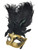 Gold Black Jewel Venetian Masquerade Mardi Gras Feather Mask