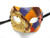 Gold Foil Orange Red Purple Harlequin Masquerade Paper Mache Mardi Gras Mask