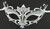 White Crystal Tiara Laser Cut Venetian Mask Masquerade Metal Filigree