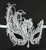 White Crystal Swan Laser Cut Venetian Mask Masquerade Metal Filigree Mardi Gras