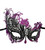 Black Purple Swan Rhinestone Laser Cut Venetian Mask Masquerade Metal Filigree