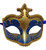 Blue Gold Glitter Venetian Masquerade Costume Mask Halloween New Years Party