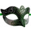 Green Silver Scroll Mardi Gras Masquerade Small Teen Kid Mask