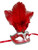 Red Silver Venetian Mask Feather Masquerade Mardi Gras 12"