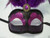 Purple Black Venetian Mask Feather Masquerade Mardi Gras 12"