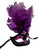 Purple Black Venetian Mask Feather Masquerade Mardi Gras 12" Purple Black Venetian Mask Feather Masquerade Mardi Gras 12"
