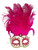 Pink Gold Pearl Venetian long Feather Masquerade Ball Dance Mask