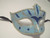 Light Blue Silver Stripe Venetian Mardi Gras Masquerade Mask Prom Dance