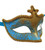 Light Blue Gold Glitter Venetian Masquerade Costume Mask Mardi Gras