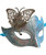 Light Blue Aqua Silver Butterfly laser cut Mardi Gras Masquerade Mask Adult