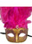 Hot Pink Gold Venetian Feather Masquerade Mardi Gras Prom Mask