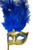 Dark Blue Gold Stick Venetian Masquerade Mardi Gras Feather Mask Dark Blue Gold Stick Venetian Masquerade Mardi Gras Feather Mask
