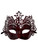 Dark Antique Red Venetian Laser Cut Mardi Gras Masquerade Half Mask Crown